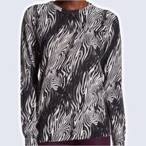 EQUIPMENT 100% Cashmere Zebra Print Sweater Sz XS